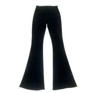 ZARA Pants Womens XS Black High Rise Flared Pull-On Stretch Dress Pants